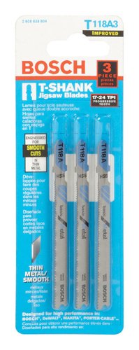 Bosch 3 in. High Carbon Steel T-Shank Wavy set and milled Jig Saw Blade 24 TPI 3 pk