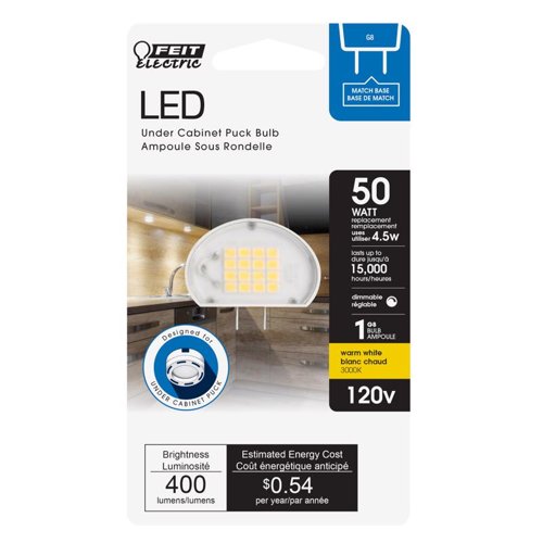Feit Specialty G8 LED Bulb Bright White 50 Watt Equivalence 1 pk