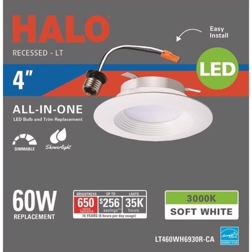 Halo Matte White 5-6 in. W LED Retrofit Recessed Lighting 65 W