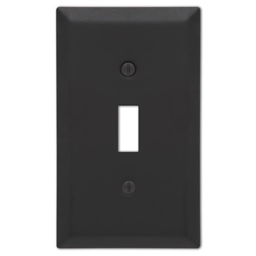 Amerelle Century Matte Black 1 gang Stamped Steel Toggle Wall Plate 1 pk
