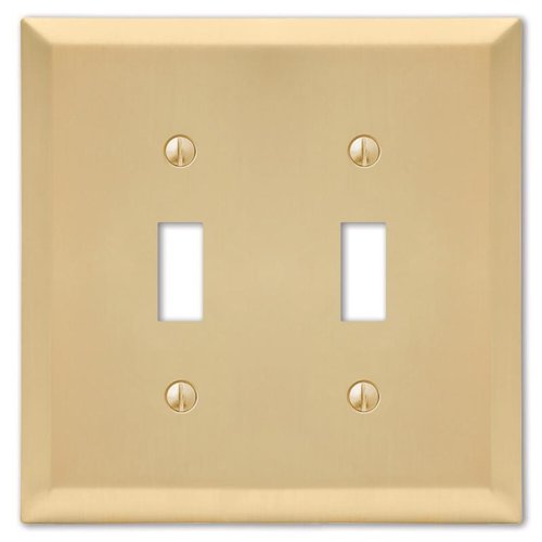 Amerelle Century Satin Brass 2 gang Stamped Steel Toggle Wall Plate 1 pk