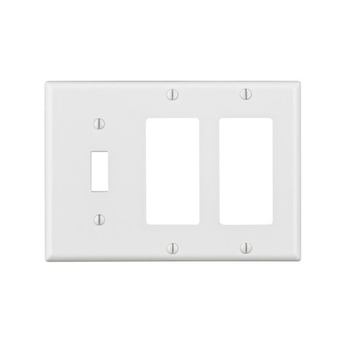 Leviton White 3 gang Thermoset Plastic Decorator/Toggle Wall Plate 1 pk