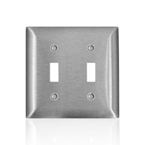 Leviton C-Series Satin Silver 2 gang Stainless Steel Toggle Wall Plate 1 pk