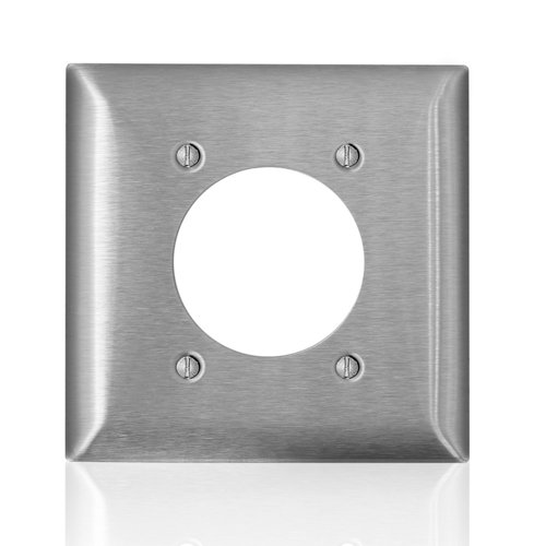 Leviton C-Series Stainless Steel 2 gang Metal Single Outlet Wall Plate 1 pk
