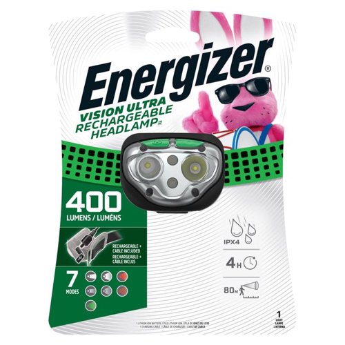 Energizer Vision Ultra 400 lm Black/Green LED Head Lamp