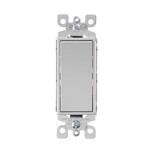 Leviton Decora 15 amps Single Pole 3-Way/Rocker Switch Light Gray 1 pk
