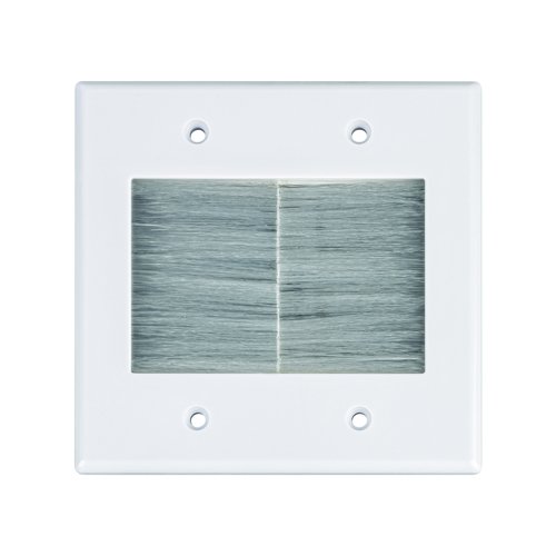 Monster Just Hook It Up White 2 gang Plastic Home Theater Brush Wall Plate 1 pk