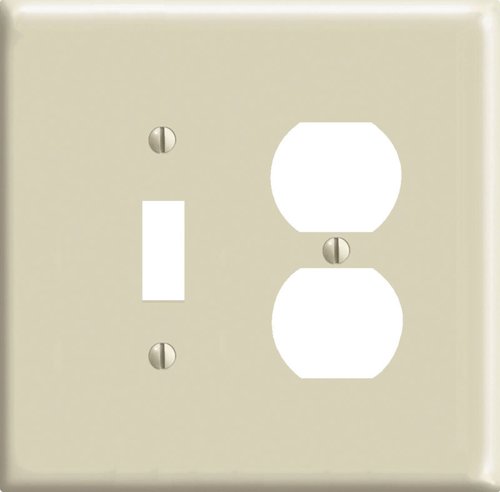 Leviton Ivory 2 gang Nylon Duplex/Toggle Wall Plate 1 pk