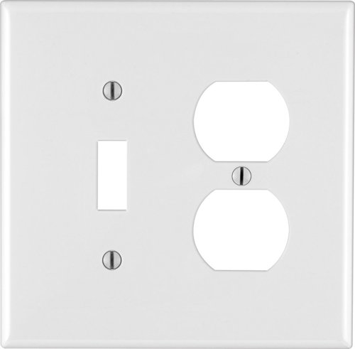 Leviton White 2 gang Thermoplastic Nylon Duplex/Toggle Wall Plate 1 pk