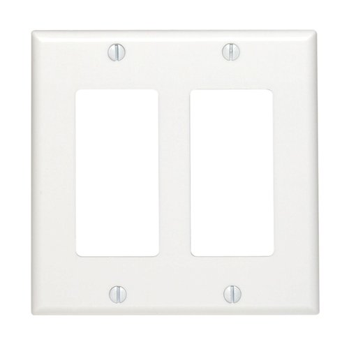Leviton Decora White 2 gang Thermoset Plastic Decorator Wall Plate 1 pk