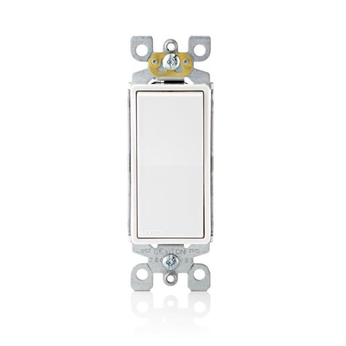 Leviton Decora 15 amps Single Pole Antimicrobial Treated Rocker AC Quiet Switch White 1 pk