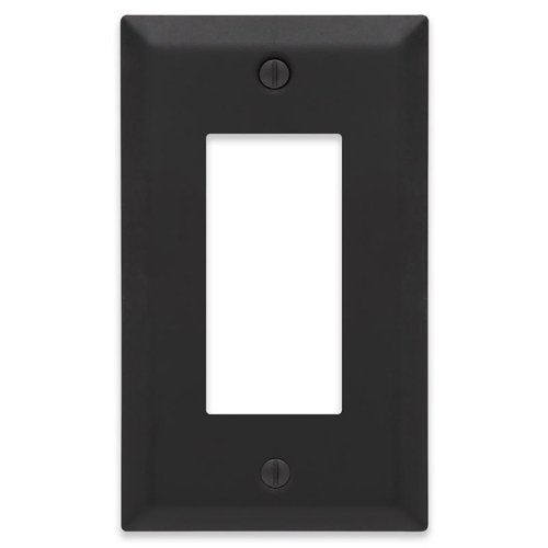 Amerelle Century Matte Black 1 gang Stamped Steel Decorator Wall Plate 1 pk