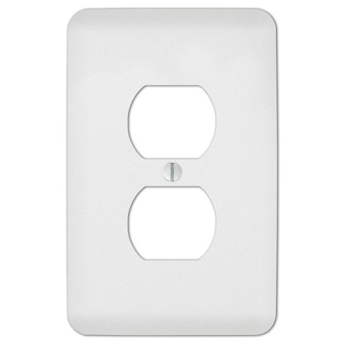 Amerelle Capri Paintable Textured White 1 gang Stamped Steel Duplex Wall Plate 1 pk