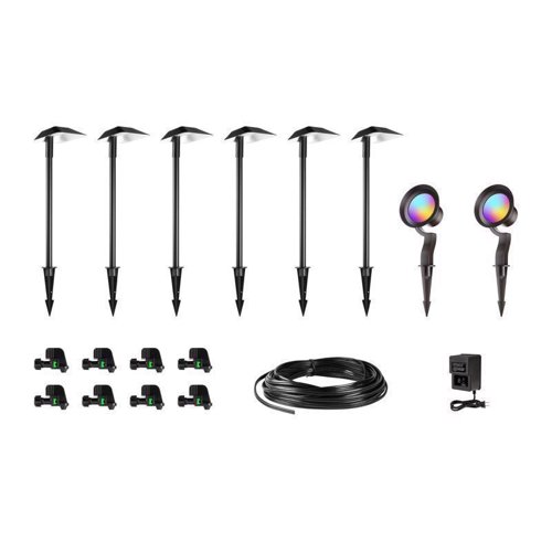 NEBO Low Voltage 120 W LED Pathway Light and Spot Light Kit 8 pk