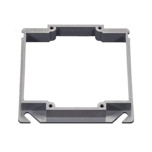 Cantex EZ Box Square PVC 2 gang 4 in. H X 4 in. W Mud Ring