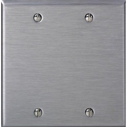Leviton C-Series Stainless Steel 2 gang Metal Blank Wall Plate 1 pk