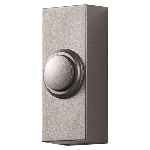 Heath Zenith Satin Nickel Silver Plastic Wireless Pushbutton Doorbell