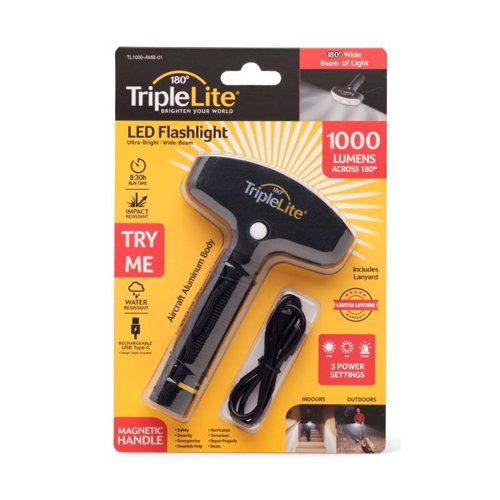 TripleLite 1000 lm Black LED Flashlight TR 18650 Battery