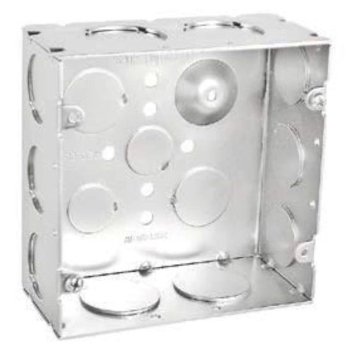 Southwire New Work 42 cu in Square Galvanized Steel Electrical Box Silver