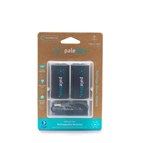 Pale Blue Earth D Lithium Batteries 2 pk Clamshell