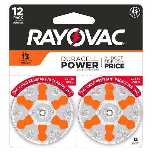 Rayovac Zinc Air 13 1.45 V Hearing Aid Battery 12 pk
