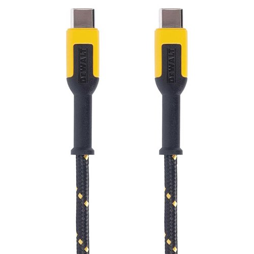 DeWalt Type C to Type C Cable 10 ft. Black/Yellow