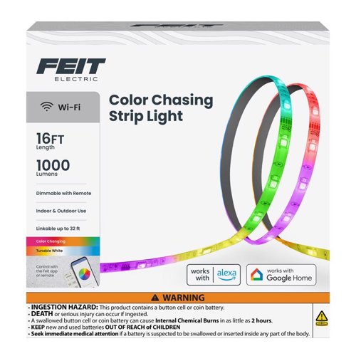 Feit 16 ft. L Color Changing Plug-In LED Tape Light 1 pk