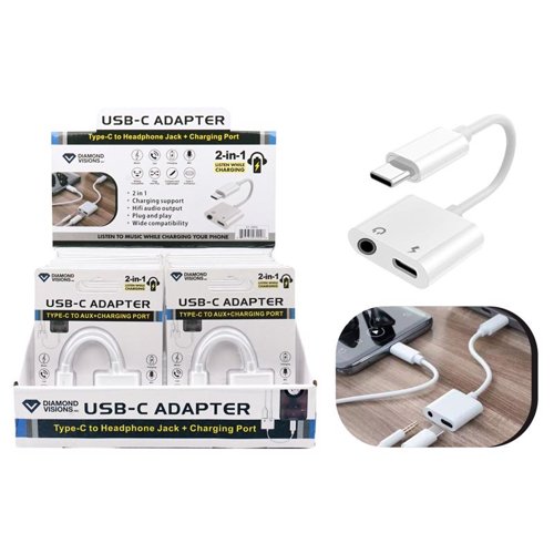 Diamond Visions White Diamond Visions Inc 2 in 1 Adapter For All Smartphones