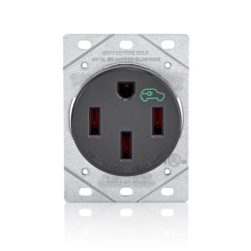 Leviton EV Charging 50 amps 250 V Single Black Outlet 14-50R 1 pk