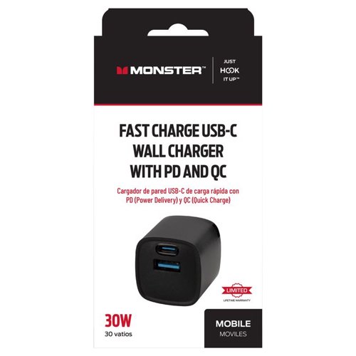 Monster Just Hook It Up 2 Port USB A/C Wall Charger 1 pk