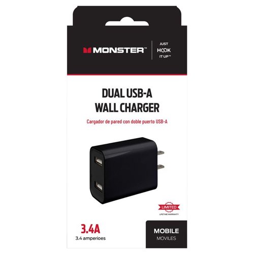 Monster Just Hook It Up 2 Port USB Wall Charger 1 pk