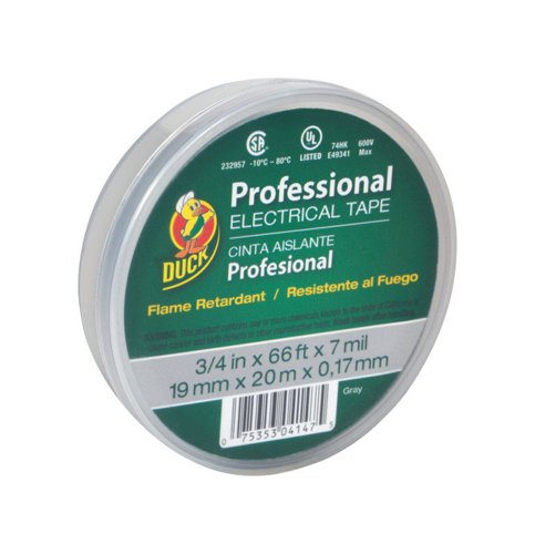 Duck Professional Grade 3/4 in. W X 66 ft. L Gray Vinyl Electrical Tape