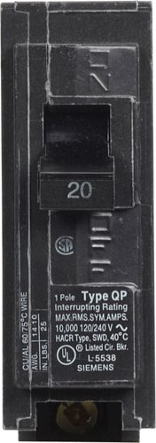Siemens 20 amps Standard Single Pole Circuit Breaker