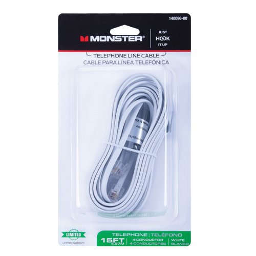 Monster Just Hook It Up 15 ft. L White Modular Telephone Line Cable