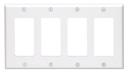 Leviton White 4 gang Thermoset Plastic Decorator Wall Plate 1 pk