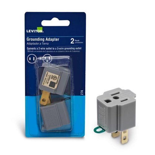 Leviton Polarized 1 outlets Outlet Adapter 2 pk