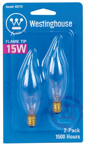 Westinghouse 15 W CA8 Decorative Incandescent Bulb E12 (Candelabra) Warm White 2 pk