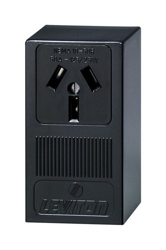 Leviton 50 amps 125/250 V Black Outlet 10-50R 1 pk