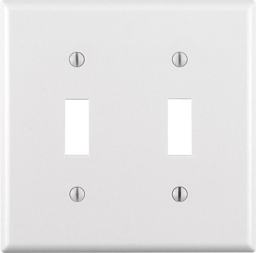 Leviton White 2 gang Thermoset Plastic Toggle Wall Plate 1 pk