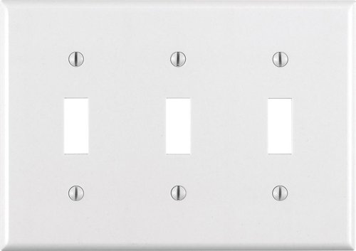 Leviton White 3 gang Thermoset Plastic Toggle Wall Plate 1 pk