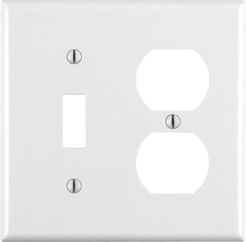 Leviton White 2 gang Thermoset Plastic Duplex/Toggle Wall Plate 1 pk