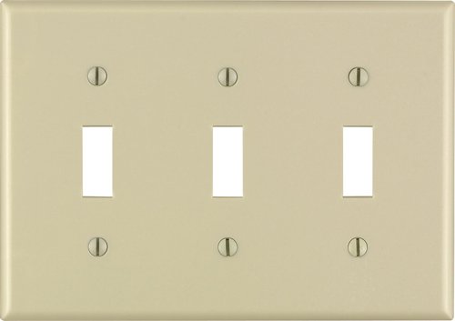 Leviton Ivory 3 gang Thermoset Plastic Toggle Wall Plate 1 pk