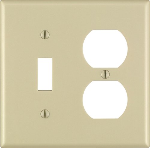 Leviton Ivory 2 gang Thermoset Plastic Duplex/Toggle Wall Plate 1 pk