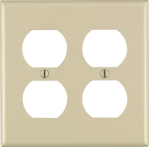 Leviton Ivory 2 gang Thermoset Plastic Duplex Wall Plate 1 pk