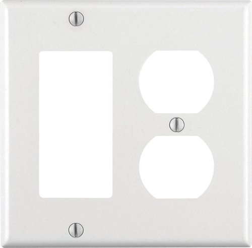 Leviton White 2 gang Thermoset Plastic Decorator/Duplex Wall Plate 1 pk