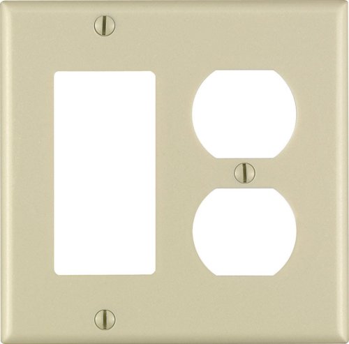 Leviton Ivory 2 gang Plastic Decorator/Duplex Wall Plate 1 pk