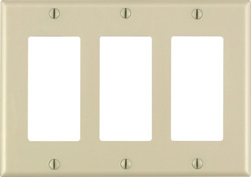 Leviton Decora Ivory 3 gang Thermoset Plastic Decorator Wall Plate 1 pk