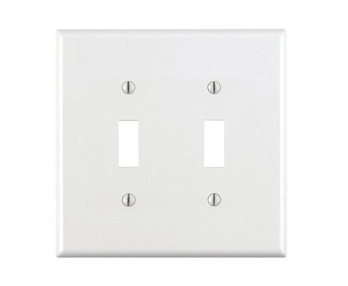 Leviton White 2 gang Thermoplastic Nylon Toggle Wall Plate 1 pk