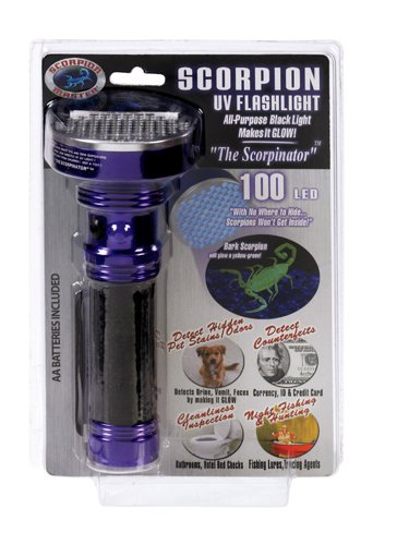 Scorpion 100 LED Assorted LED UV Flashlight AA Battery