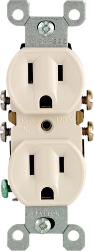 Leviton 15 amps 125 V Duplex Light Almond Outlet 5-15R 1 pk